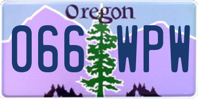 OR license plate 066WPW