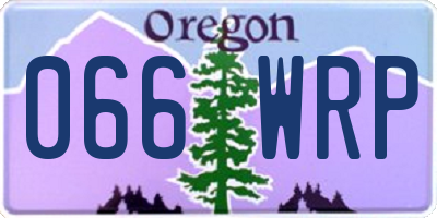 OR license plate 066WRP