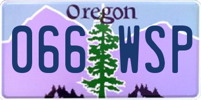 OR license plate 066WSP