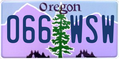OR license plate 066WSW