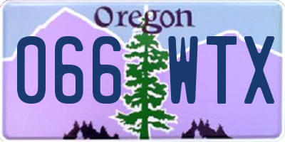 OR license plate 066WTX