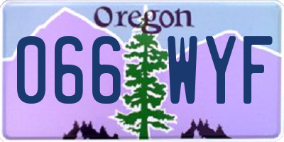 OR license plate 066WYF