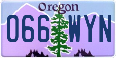 OR license plate 066WYN