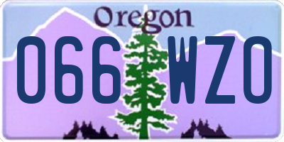 OR license plate 066WZO