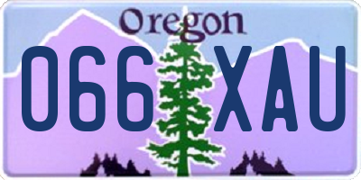 OR license plate 066XAU