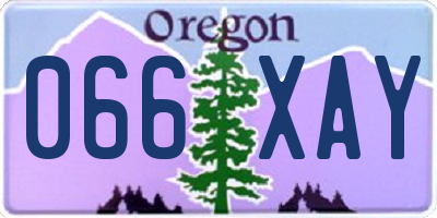 OR license plate 066XAY
