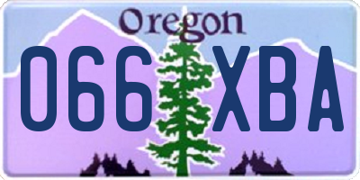 OR license plate 066XBA