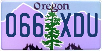 OR license plate 066XDU