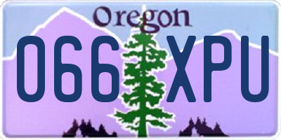OR license plate 066XPU