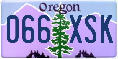 OR license plate 066XSK
