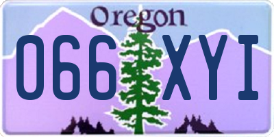 OR license plate 066XYI