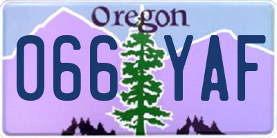 OR license plate 066YAF