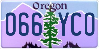 OR license plate 066YCO