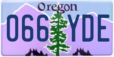 OR license plate 066YDE
