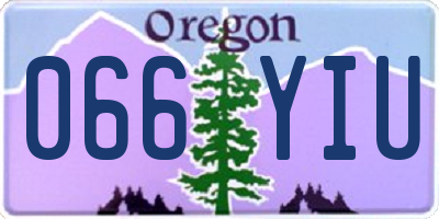OR license plate 066YIU