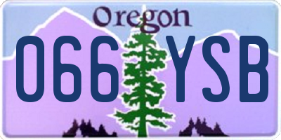 OR license plate 066YSB
