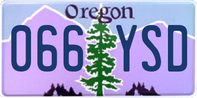 OR license plate 066YSD