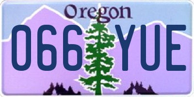 OR license plate 066YUE