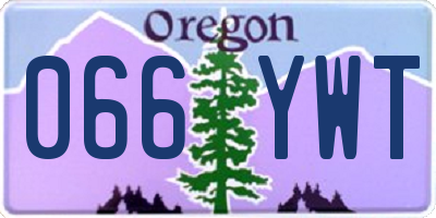 OR license plate 066YWT