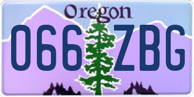 OR license plate 066ZBG