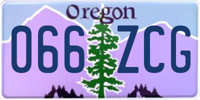 OR license plate 066ZCG