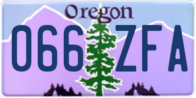OR license plate 066ZFA