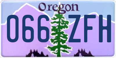 OR license plate 066ZFH