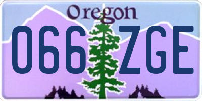 OR license plate 066ZGE
