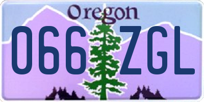 OR license plate 066ZGL