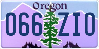 OR license plate 066ZIO