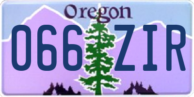OR license plate 066ZIR