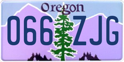 OR license plate 066ZJG