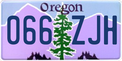 OR license plate 066ZJH