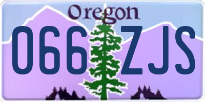 OR license plate 066ZJS