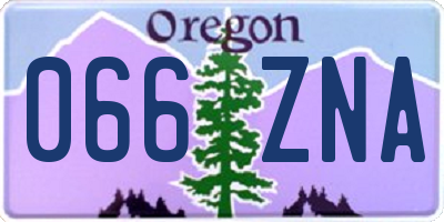 OR license plate 066ZNA