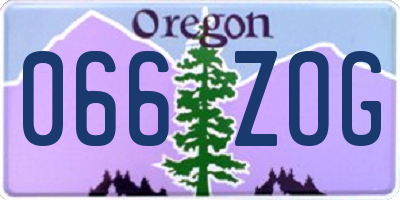OR license plate 066ZOG