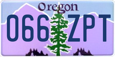 OR license plate 066ZPT