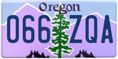 OR license plate 066ZQA
