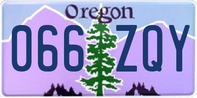 OR license plate 066ZQY