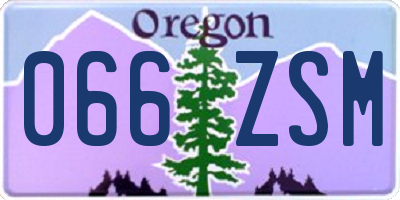 OR license plate 066ZSM