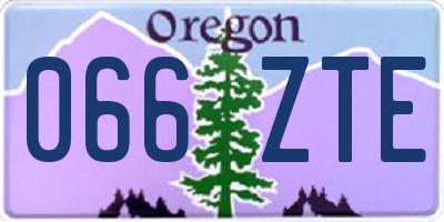 OR license plate 066ZTE