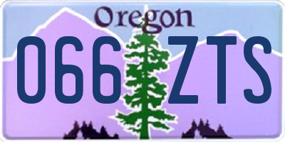 OR license plate 066ZTS