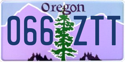 OR license plate 066ZTT