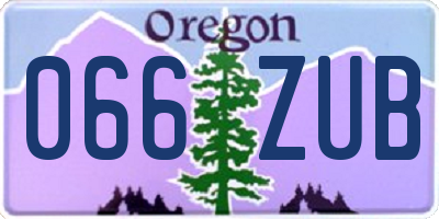 OR license plate 066ZUB