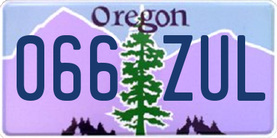OR license plate 066ZUL