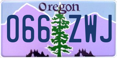 OR license plate 066ZWJ