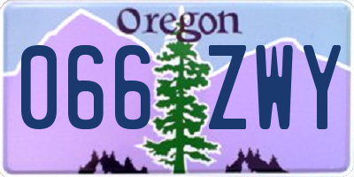 OR license plate 066ZWY