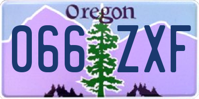 OR license plate 066ZXF