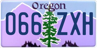 OR license plate 066ZXH