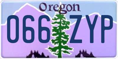 OR license plate 066ZYP